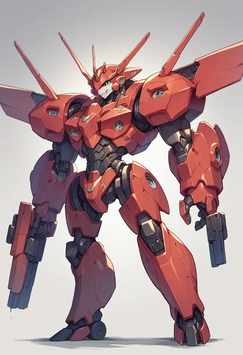 Heavy mecha double shoulder gun mecha design