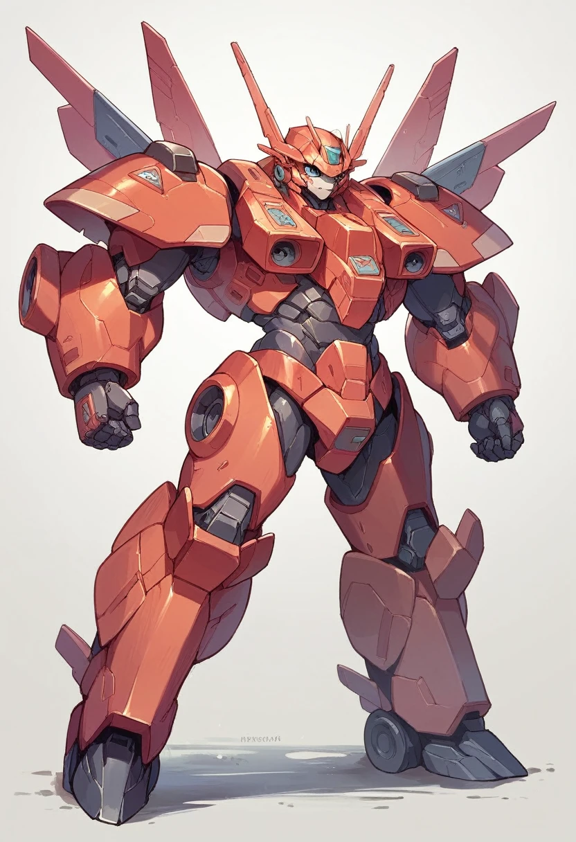 Heavy mecha double shoulder gun mecha design