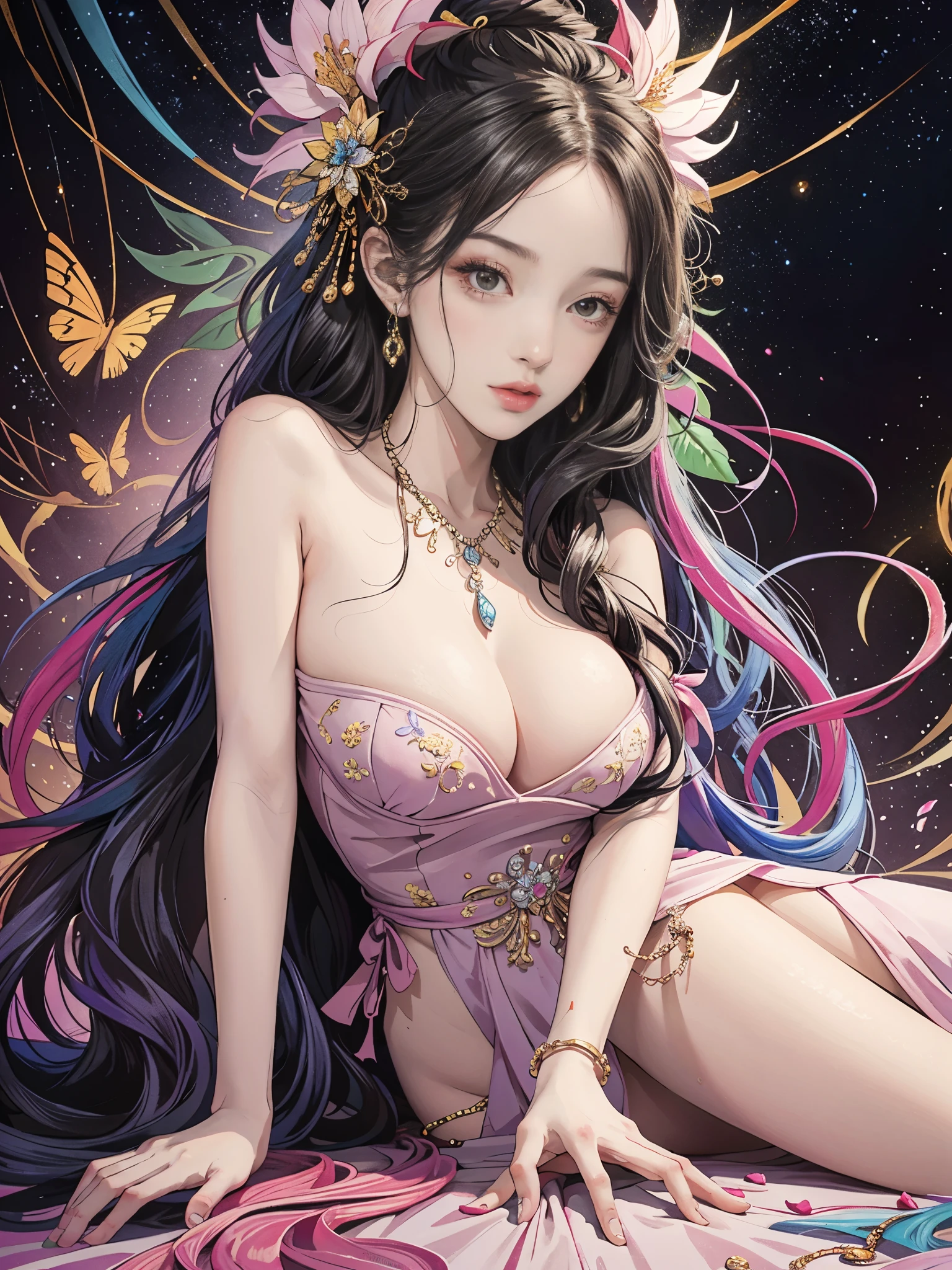 Full body beauty crawling on the bed,(tmasterpiece,top-quality,Best quality at best,offcial art,Beautiful and beautiful:1.2),(1 plump girl),The content is very detailed,Colorful,The most detailed,offcial art,Unity8k wallpaper,ultra - detailed,Beautiful and beautiful,Big breasts are beautiful,tmasterpiece,Best quality at best,(tangled,datura,Tangles,entangled),divinelight,artistically,Flash drawing,PerfectNwsjMajic