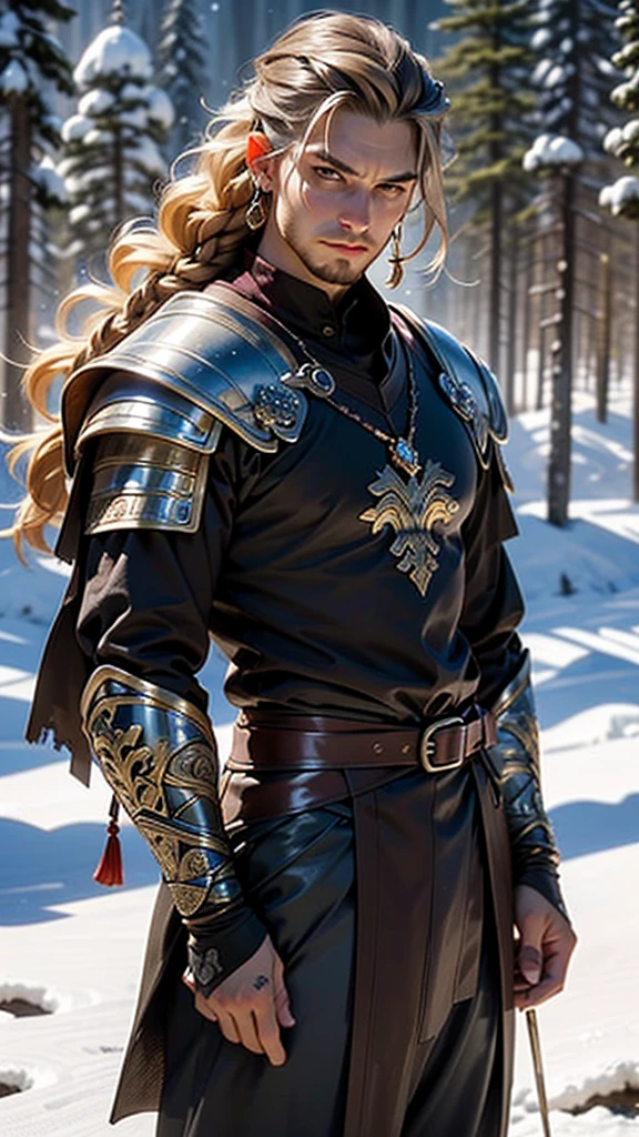 ((Beowulf)), the epic sense, (man:1.5),1 man,male, muscle, (1boy:1.3), muscle, pectoral, muscular,mature man,((epic warrior lord, ancient epic hero)),

(macho man:1.2),

(large pectoral:1.4,),(((long blond braided hair,clean beard))),(((brown_eyes:1.3))),intricate eyes,beautiful detailed eyes,symmetrical eyes,(((lustrous skin:1.5,tanned skin,bright skin: 1.5,skin tanned,shiny skin,very shiny skin,shiny body))),,man chest,handsome face,(((detailed face))),(ABS),a warrior in torn leather, muscular, scarred,  tall, noble, extremely strong,has a muscular body,

nsfw,

A Scandinavian male viking,grizzly, leather armor, animal hide,  hide armor, clothed, druid magic, nature, gorgeous brown eyes, Battle scars all over his body, Earring on his right earlobe,  he has tattoos all over his arms, he has a thick  he’s really tall, he wears a thick tunic and baggy trousers, big bulge in trousers,((wet clothes,intricate outfit,intricate clothes)),

dynamic pose,looking at viewer,angry,centered,scale to fit dimensions,Rule of thirds,

((snowy viking palace)),winter,scenery:1.25,((intricate scenery)),((snow forest background)),snow everywhere,(snowy viking palace background,snowy pyramids in the background),extremely scenery,(puddles everywhere),clouds,viking style,viking castle,(sunset, golden hour),

(Glossy viking ornaments),highres,sharp focus,(ultra detailed,extremely detailed),(photorealistic artwork:1.37),(extremely detailed CG unity 8k wallpaper),(((vibrant colors,vibrant theme))),(intricate),(masterpiece),(best quality),artistic photography,(photography taken by sldr),(intricate background)

