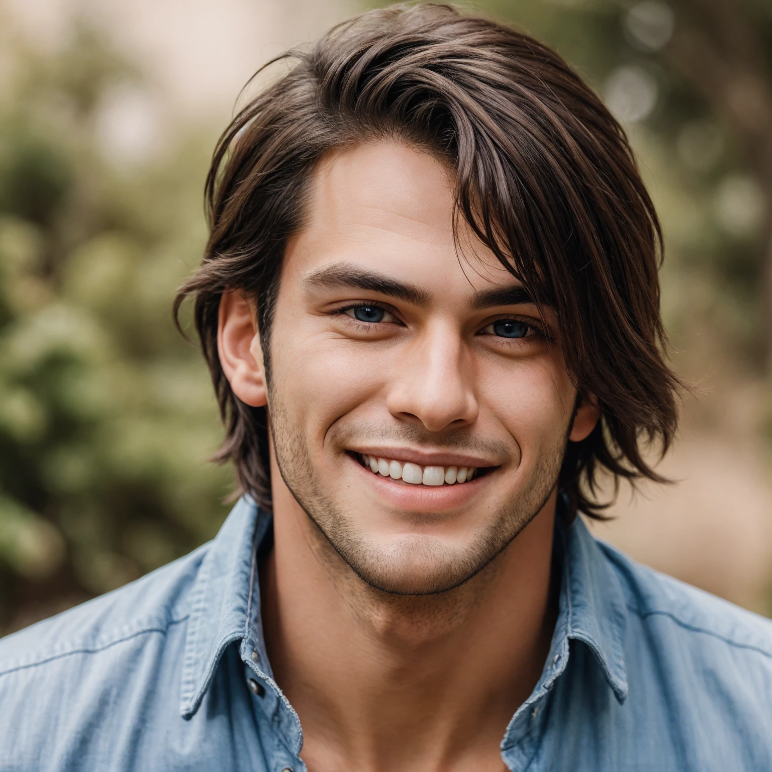 A handsome boy with hunter eyes and lovely smile 