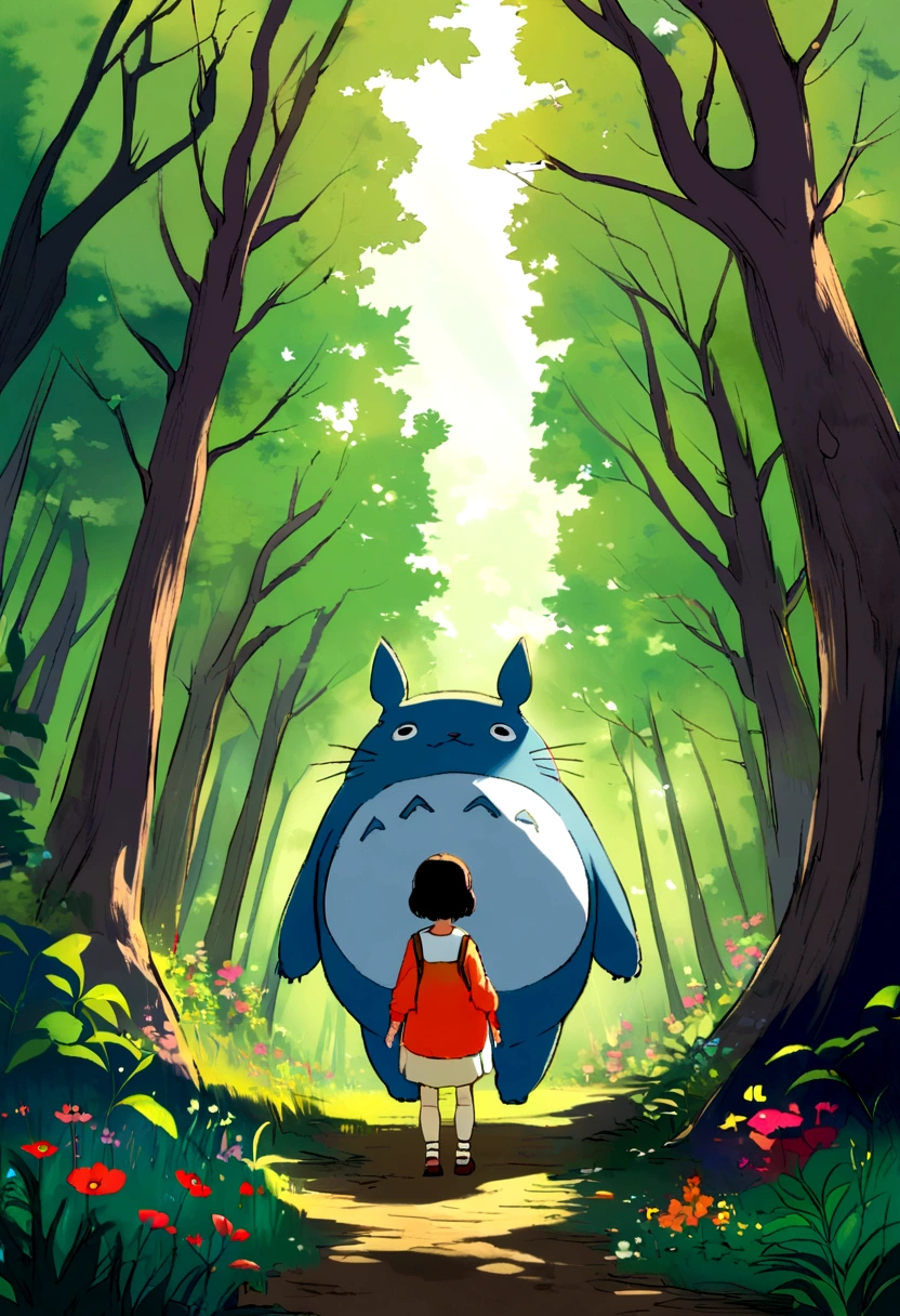 Studio Ghibli, The original Totoro, Green Forest, Girls