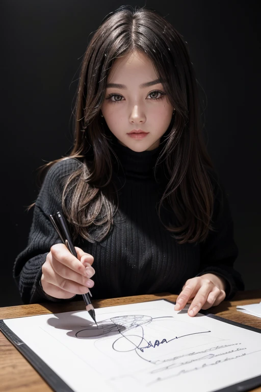 Autograph signing of a famous person with the initials LB. The signature must be made with black marker on a blank canvas. The signature must have an original and aesthetically beautiful design, with fluid and elegant lines, reflecting the unique and distinguished personality of the famous