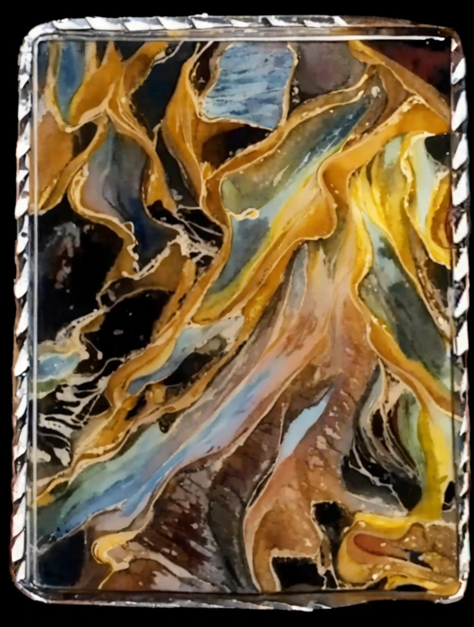High mountain scenery,The mountain topography changes significantly,Colorful and distinct,Clear changes in light and shadow,Delicate and smooth watercolor painting