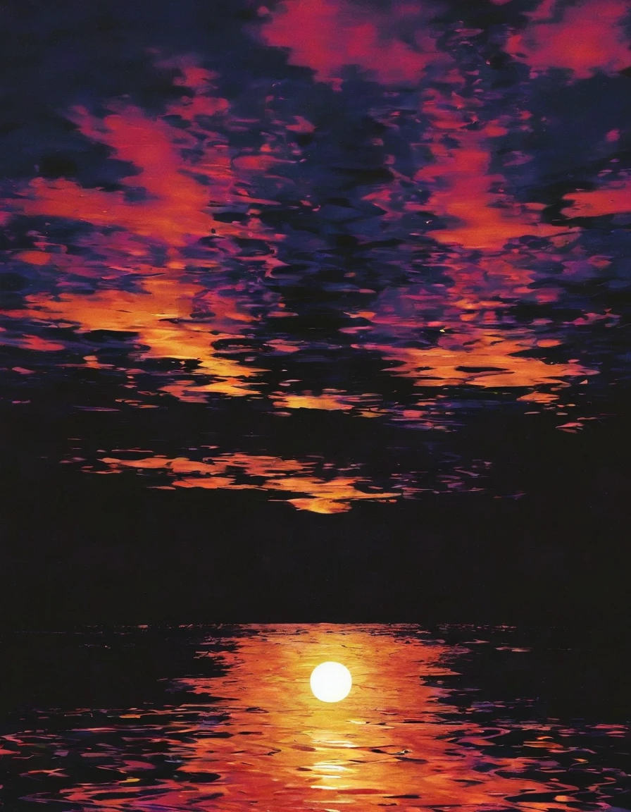 sunset in GlitchV style