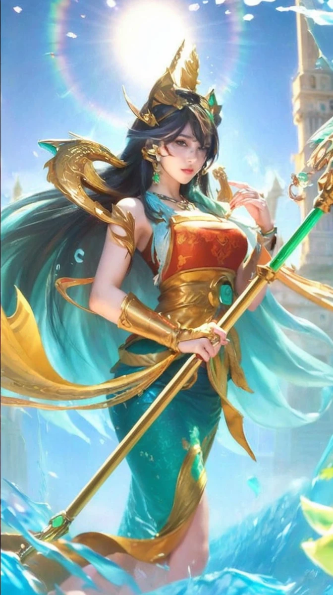 ((Best quality, 8k, Masterpiece :1.3)), Sharp focus :1.2, A pretty woman with perfect figure :1.4, Slender abs :1.2, ((Layered haircut, Big breasts :1.2)), (Tank top shirt :1.1), (Street :1.2), Highly detailed face and skin texture, Detailed eyes, Double eyelid