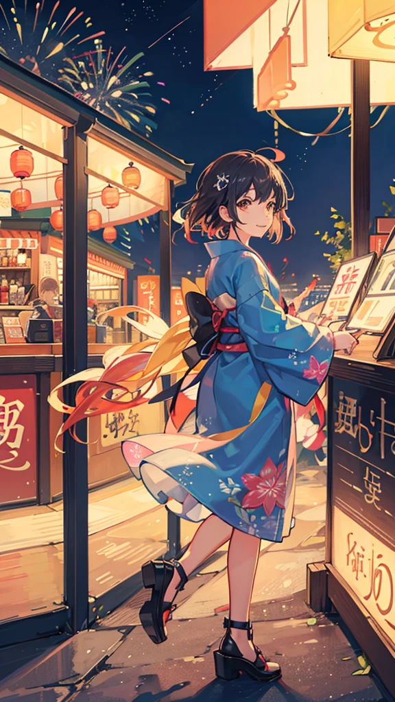 1. Summer Festival 2. Fireworks Festival 3. Night Sky 4. Food stall 5. Yukata 6. Lantern 7. Fireworks 8. people々
9. Smile 10. Night view 11. Festival 12. Goldfish scooping 13. Cotton candy 14. Festival music 15. Lantern Light 16. Evening Cool 17. Children 18. Colorful 19. Wind chimes 20. Bustling