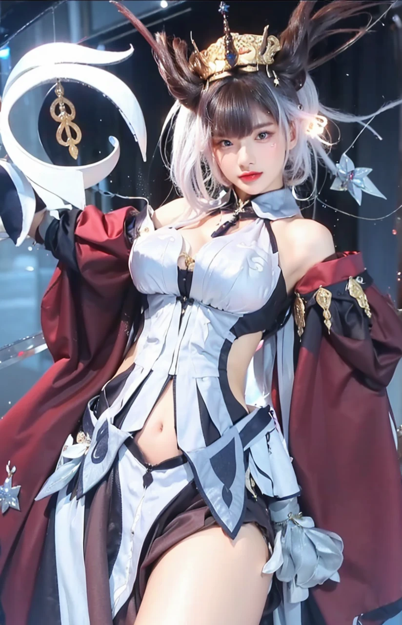 (Best quality, 8k, Masterpiece :1.3), upper bod y, Sharp focus :1.2, Beautiful woman with perfe ct figure, Highly detailed facial and skin textur e, Detailed eyes, Double eyelids, Interior view, :
erpect lighting, Glowing skin,thick lipstick lips