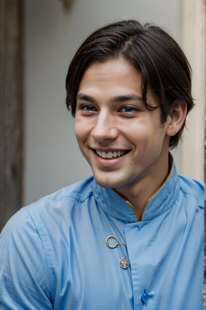 The blue-eyed prince had a dimple on his cheek when he laughed, age 32