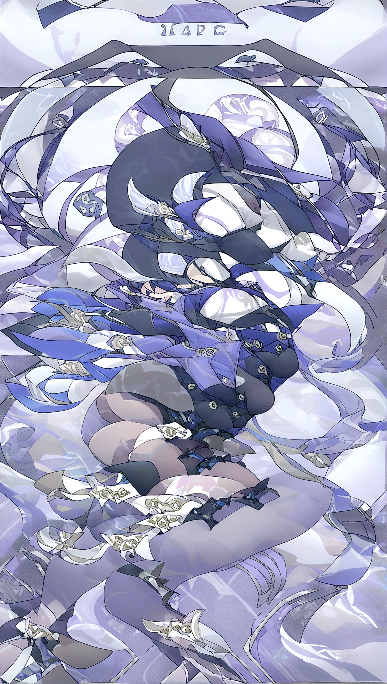 Female character holding a gun in one hand,Sword in one hand,Large Breasts,Large Breasts,Tube Top