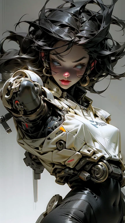 Beautiful cybernetic girl looking at camera,Wearing lingerie detailed muscular realistic masterpiece dynamic poses