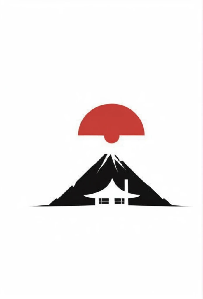 A stylish logo for a Japanese home renovation company. A stylish and cool logo depicting a Japanese house. A very cool, chic and modern design. The background is white.