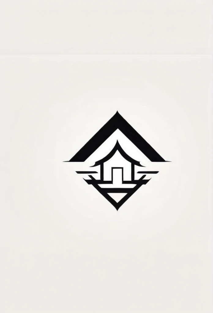 A stylish logo for a Japanese home renovation company. A stylish and cool logo depicting a Japanese house. A very cool, chic and modern design. The background is white.