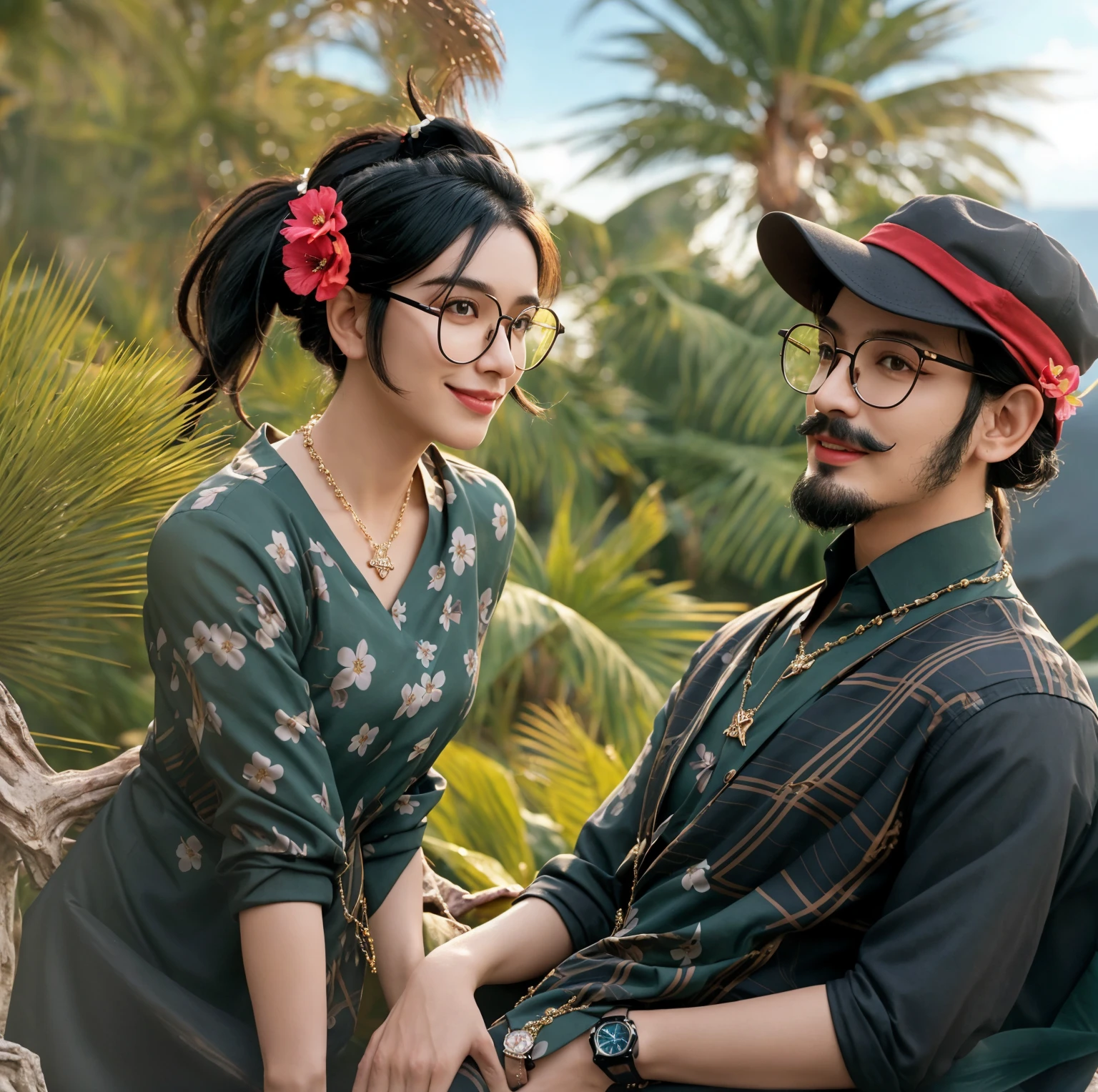 Handsome boy and girlultra realistic --v 4