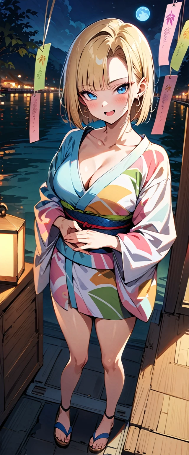 realistically、Full body contact looking up from below the ground、rear view、My thighs are also getting a little thicker、25 year old girl with accentuated thighs、Wearing a purple yukata、Breast augmentation and emphasis on cleavage、Versatile sensual poses、smile face、Japanese hot spring town Inakamachi、Emphasis on shading the chest contour