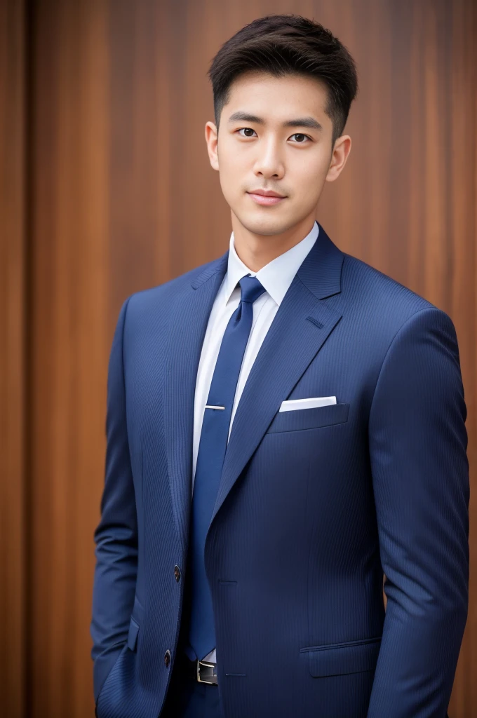 Brown striped suit、 30-year-old handsome employee、The hair is neat.It is not advisable to cut the beard short.no beard. (Super handsome S-class suit man)、 Japanese male, 30 years old、 merchant、 Super Deluxe Set、 office、 Stand up in a suitSyoung handsome man、 full body image、 (CG Unity 8K High Detail Photo)、 (a very detailedSThe most handsome boy in the class)、 (Photos are real)、 ((top quality))、 super detailed、 (Masterpiece)、 super high quality、 High、 audience、 gentleman、 very beautiful hair、 short hair、 bright photos、 As handsome as a model、 As handsome as an idol、 Luxury watches、 Eyes balanced looking at the audience with a slight smile