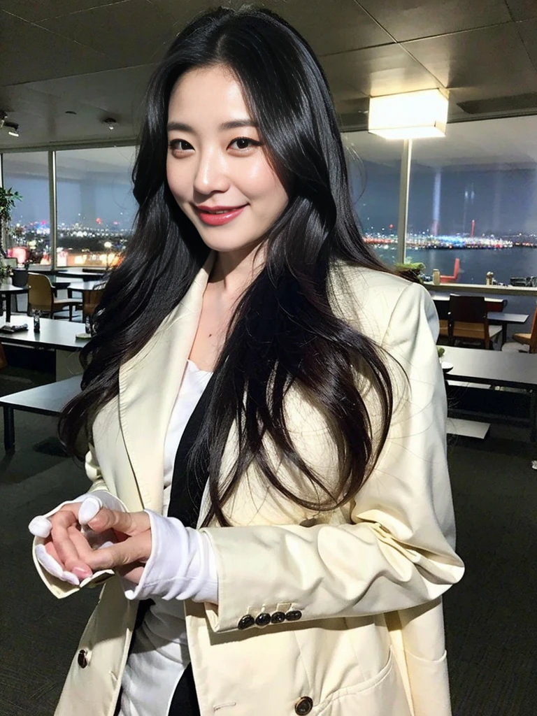 (Photo of a super beautiful Korean wife with black hair:1.3)(grin,smile)(Beautiful Sweat:1.3)(16K, RAW Photos, Highest quality, masterpiece: 1.2),(Shiny wavy black hair fluttering in the wind) Super detailed, Super Resolution, (Genuine, Genuine photos: 1.37), Portraiture, High-resolution RAW color photos, Professional photos, Very detailed, 8k wallpaper, Very detailed CG Unity 8k wallpaper, Very detailed beautiful lady, Very detailed faces, ((whole body)), beautiful woman, Huge breasts,(huge boobs:1.1) (Big Boobs:1.1), Beauty college student (A tight and luxurious down jacket),office lady, Korean Girls,(K-POP Female Idols), (Idol-class beauty)(Beautiful aunt:1.1)(A deserted spot with a spectacular night view in midwinter:1.2)(36 years old)gal,Gal,Heavy makeup,Date,Scarf,gloves