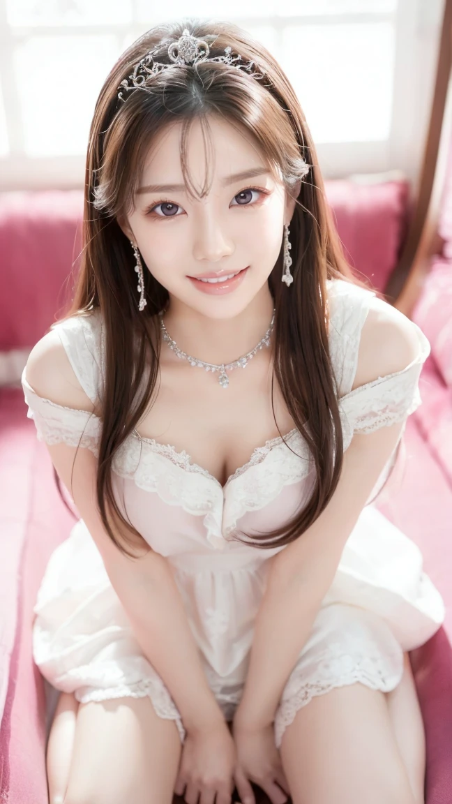 (Highest quality、Tabletop、8K、Best image quality、Award-winning works)、One beautiful bride、(alone:1.1)、(The most extravagant and gorgeous huge pure white wedding dress:1.1)、(Perfect Wedding Lace:1.2)、(The most gorgeous and luxurious giant tiara:1.1)、(The most extravagant and luxurious giant necklace:1.1)、あなたの最高の笑顔で私をplease look、The finest jewellery decoration、Perfect Makeup、Long eyelashes、Ultra HD Shining Eyes、Ultra HD Hair、Ultra-high resolution glossy lips、Ultra High Resolution Perfect Teeth、Super high resolution beautiful face、(Accurate anatomy:1.1)、Very bright and beautiful skin、very bright and vivid、Perfect beautiful bridal hairstyles、(Front facing body:1.1)、(Solid pink background:1.2)、Cleavage、nude、(The 肖像画 was taken from above the lying body: 1.3)、(( M-shaped legs spread, please look )))), (Show me your legs spread wide: 1.5), Real nipples, real open, (女性のマンコ汁がカメラにsquirtしている:1.2), Beautiful 20 year old Japanese girl, Stimulating the clitoris, masturbating and fingering, orgasm, Detailed facial features,(Front view), (squirt from pussy:1.2), (squirt:1.2), Remove the shoulder straps to expose your chest, (Showing realistic beautiful nipples:1.5)


