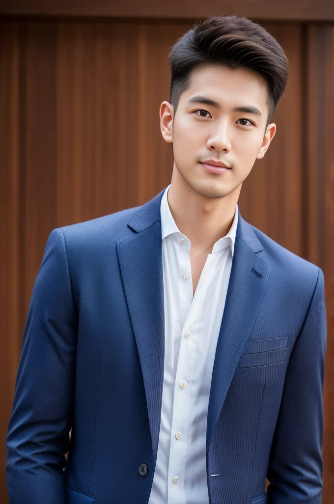 Brown striped suit、 30-year-old handsome employee、The hair is neat.It is not advisable to cut the beard short.no beard. (Super handsome S-class suit man)、 Japanese male, 30 years old、 merchant、 Super Deluxe Set、 office、 Stand up in a suitSyoung handsome man、 full body image、 (CG Unity 8K High Detail Photo)、 (a very detailedSThe most handsome boy in the class)、 (Photos are real)、 ((top quality))、 super detailed、 (Masterpiece)、 super high quality、 High、 audience、 gentleman、 very beautiful hair、 short hair、 bright photos、 As handsome as a model、 As handsome as an idol、 Luxury watches、 Eyes balanced looking at the audience with a slight smile