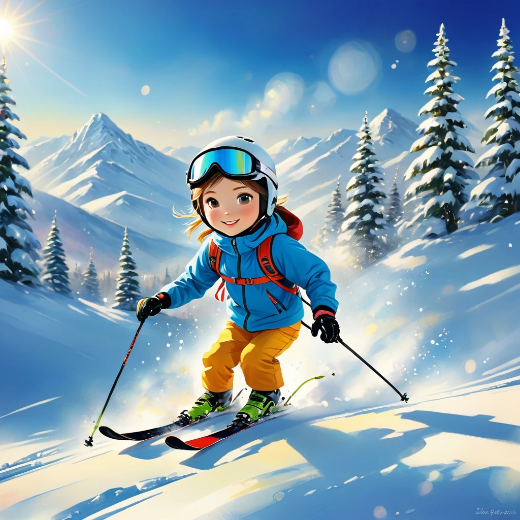 Skier（（（masterpiece）））， （（best quality））