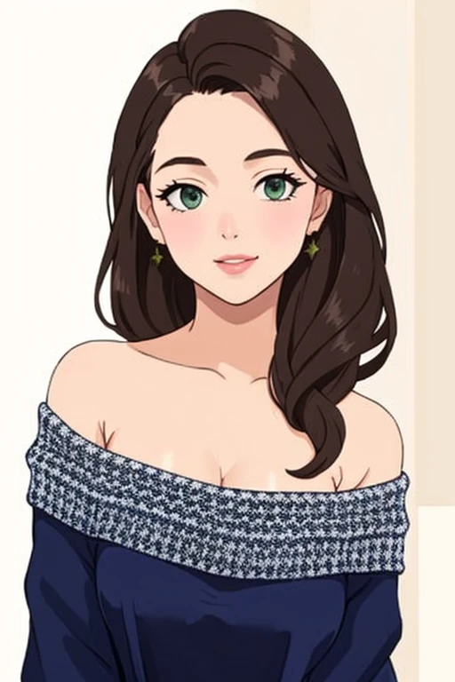 ((best quality)), ((masterpiece)), (detailed), 1girl, off-shoulder sweater, 