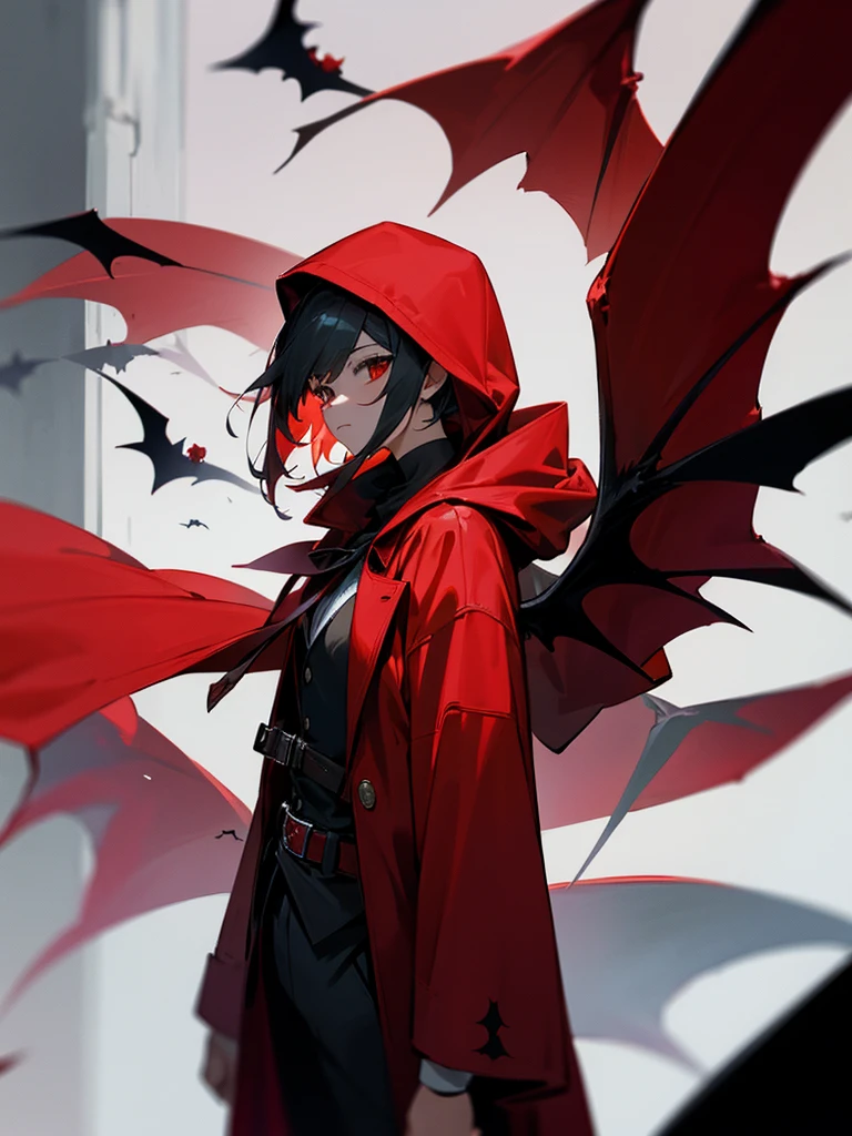 Red hood, red coat, bat wings, snake, malice, three people