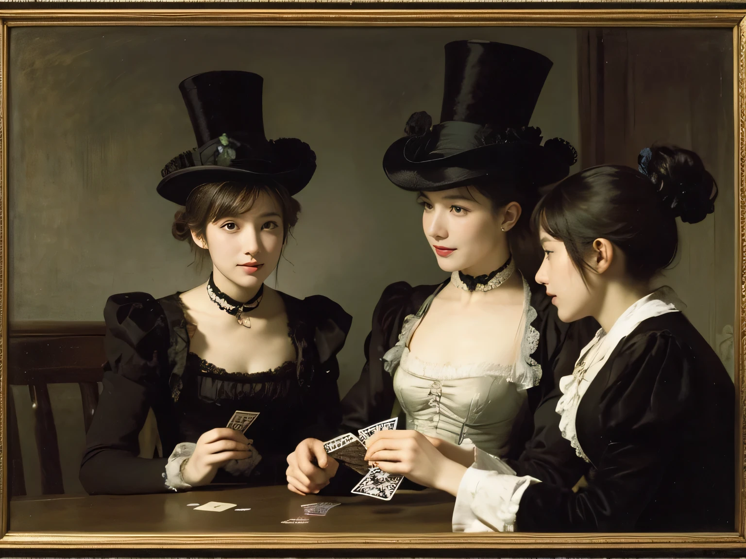 James Whistler's Nocturne.,smile,Women playing cards