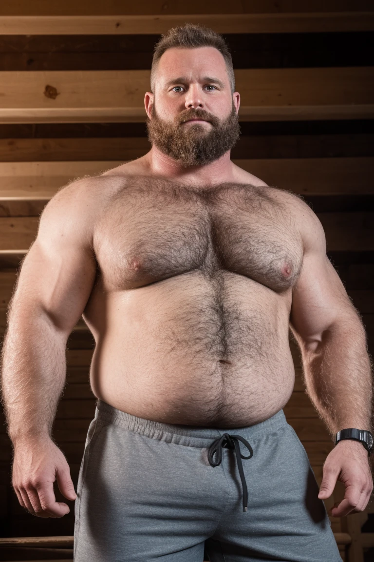 8K HIGH RESOLUTION HDR Very Extremely Realistic Very Detailed High Quality Create a professional studio-style 8K HDR Very Real photograph featuring a middle-aged daddy rugged bodybuilder muscle bears man , burly, very realy detailed hairy, 8K very realistic beared big daddy muscle bear, and 8K very realistic detailed rugged burly man in shorts. Very Realistic detailed shorts, very realistic hair, very realistic beards, very realistic thick chubby fat neck, very realistic neck lines, very realistic detailed neck, very realistic belly, very realistic burly chest, very realistic detailed hairy burly strong chest and arms, very realistic detailed hairy burly strong chest and arms, very realistic pecs, very realistic burly muscle bear body, very realistic nipples, very realistic burly muscle bear body, very realistic face, very realistic detailed face, very realistic eyes, very realistic detailed eyes, very realistic pupils, very realistic detailed pupils, very realistic nose, very realistic waist, very realistic facial features, very realistic burly arms, very realistic elbows, very realistic hands, very realistic pecs, very realistic belly, very realistic human man body, very realistic bellybutton, very realistic wrists, very realistic fingers, very realistic fingernails, very realistic shoulders, very realistic mouth, very realistic lips, very realistic detailed skin, very realistic skin, very realistic mens clothing, very realistic detailed mens clothing. 8K HDR Very Realistic Hairy Bearded Burly Muscle bear Photoshoot, A very realistic burly muscle bear man in a Farm, 8K HDR Very Realistic Intricately Detailed, 8K HDR very realistic detailed Farm surroundings, 8K HDR very realistic surroundings lighting, No Deformities, captured with a 85mm lens by a world famous photographer, 8K HDR Very Ultra Realistic and 8K HDR Very Realistic Photograph, 8K HDR Clear HDR Quality full with very realistic real details