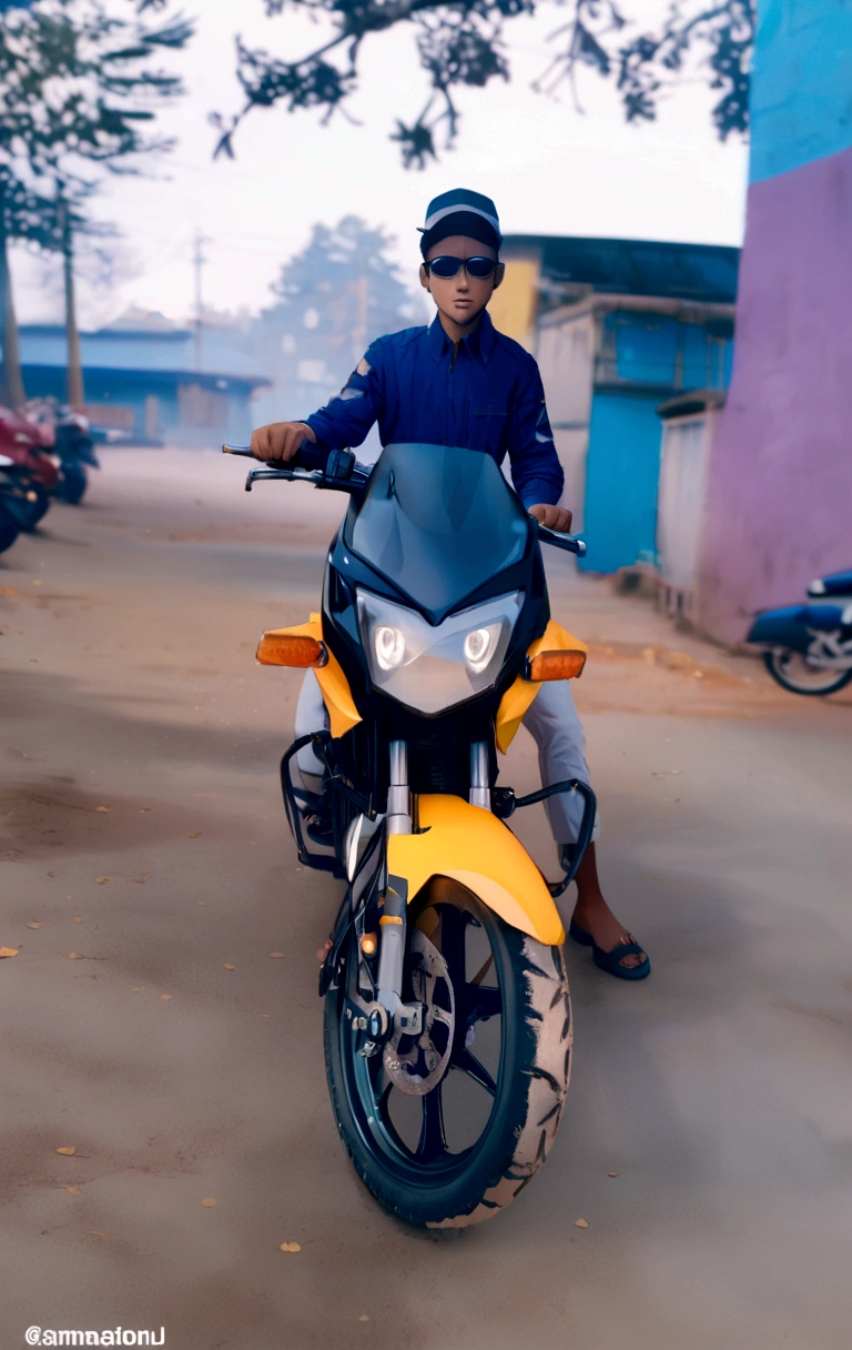 Bike is Hayabusa super bike and change background 