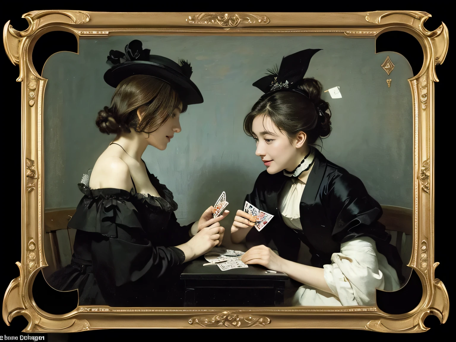 James Whistler's Nocturne.,smile,Women playing cards