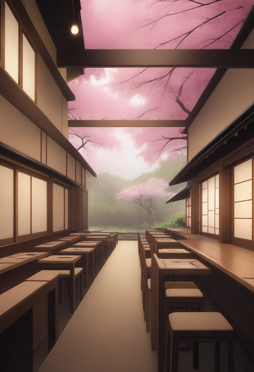 landscape Japanese restaurant Sakura without people