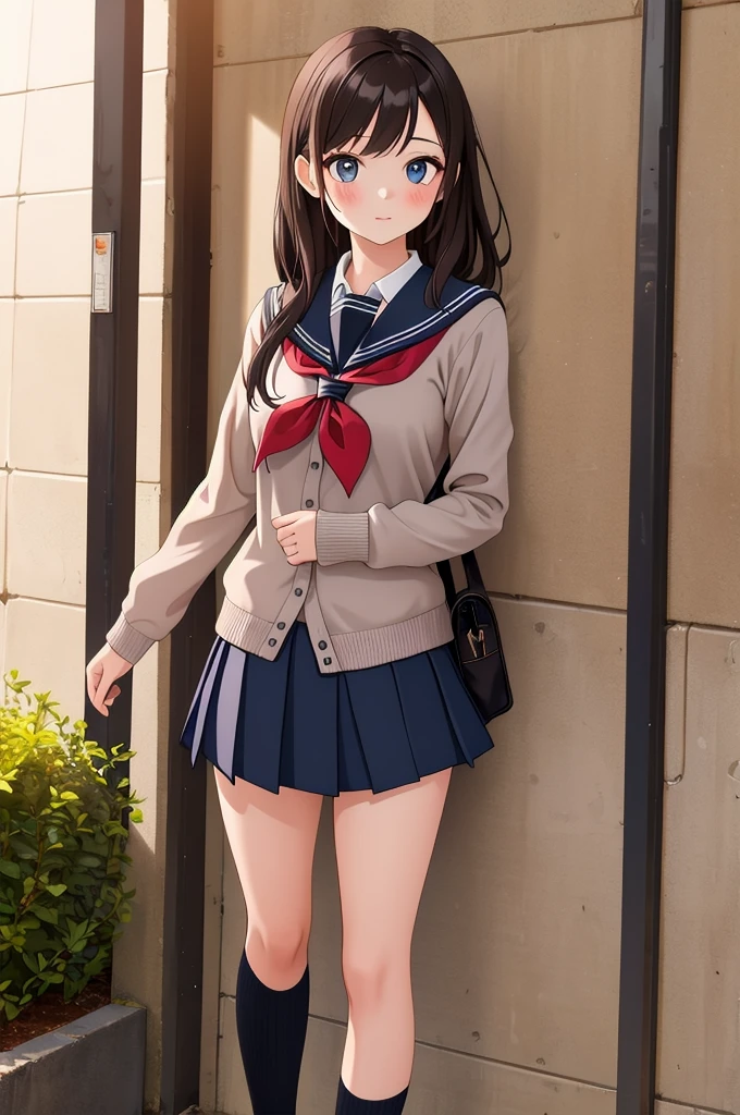 Girl, school clothes, lifting skirt, busty