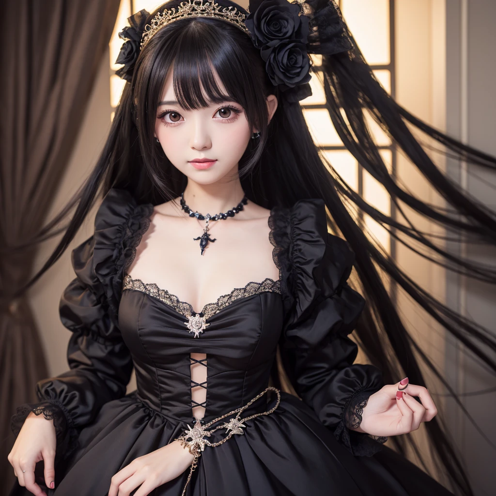 Close up portrait of woman in dress, Kamagurka portrait, Pixiv, Rococo, , Cute anime waifu in a nice dress, , Anime Moe Art Style, Anime girl in a black dress, Full Body Commission, Gothic Maiden Anime Girl, I also make fan art