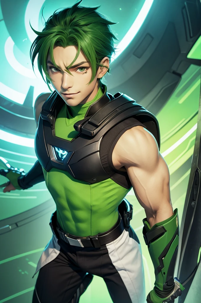 green VTuber male An illustration