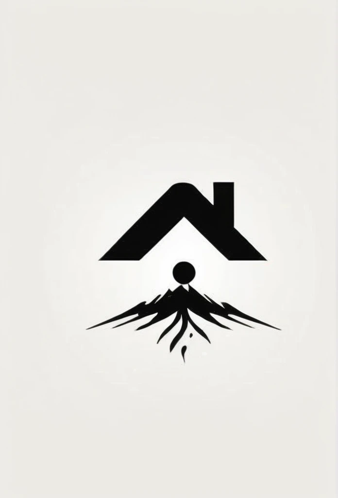 A stylish logo for a Japanese home renovation company.、Modern stylish house silhouette Coolly drawn logo Pretty cool Chic and modern design Background is white