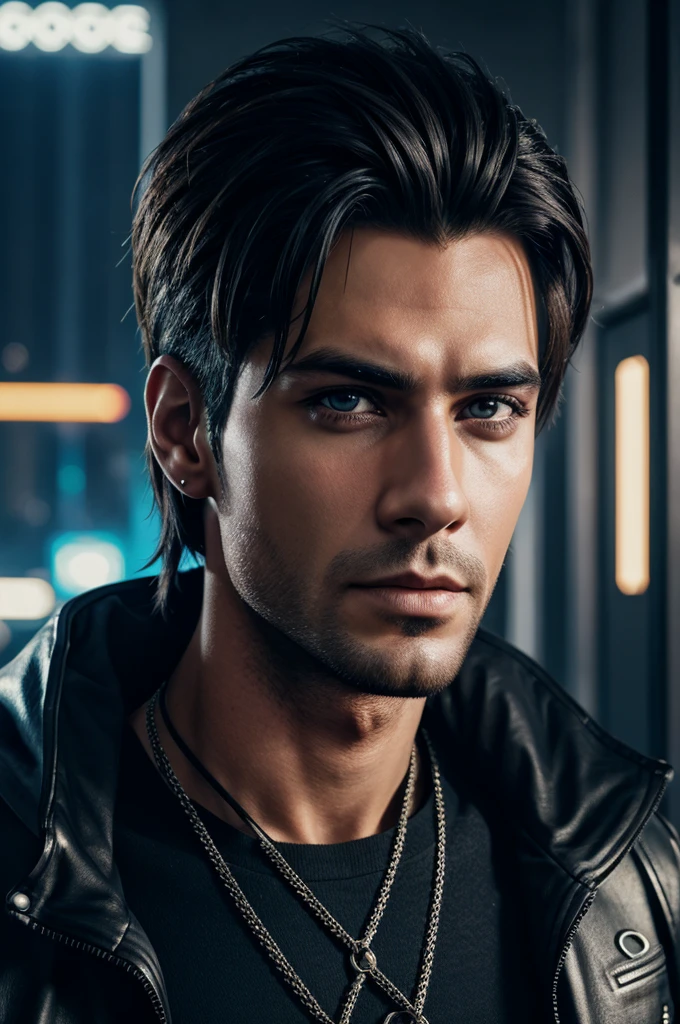 change background cyberpunk handsome boy realistic and 8k ultra realistic