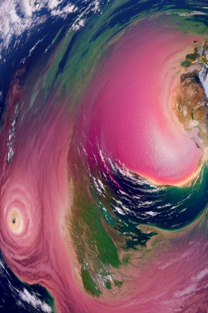 Earth seen in pink space