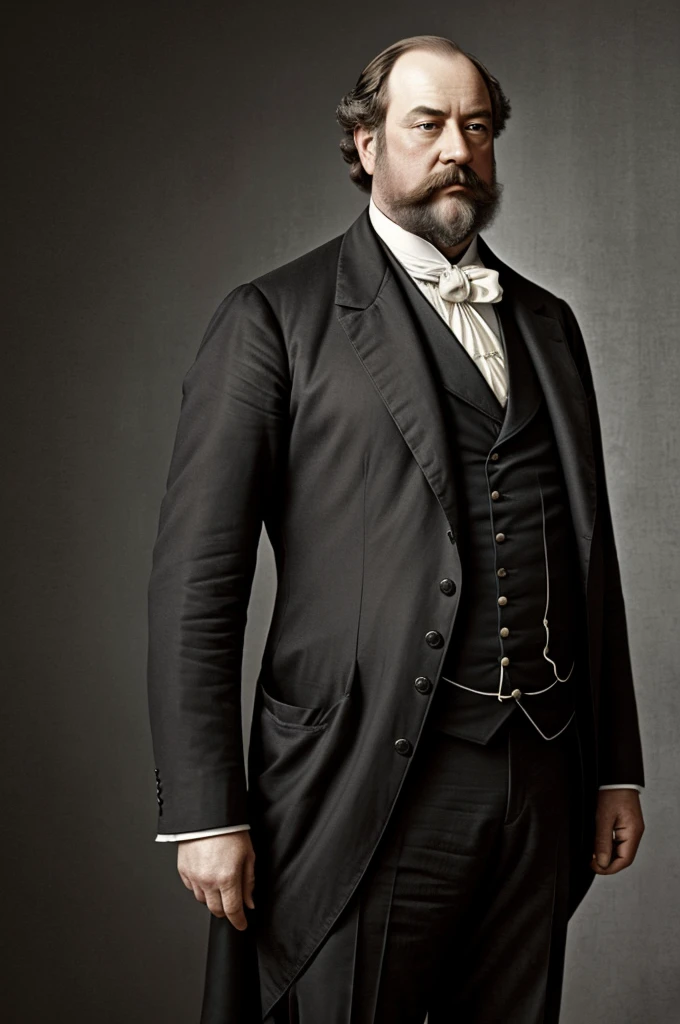 Andrew Dawes, President of Vestalis in 1866, age 56, suit, gray background. It resembles Frederick VIII.