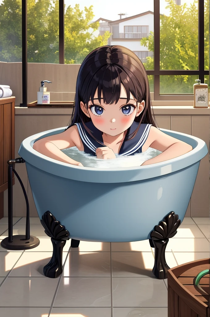 -yeld Kon girl naked in her bubble bath
