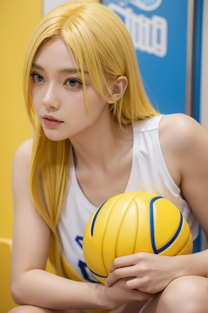 TobyX,No. 04,volleyball player,Yellow hair,Anime comic style
