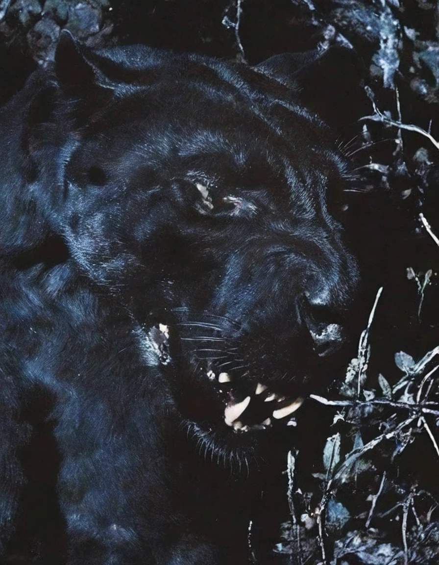 panther in night forest background