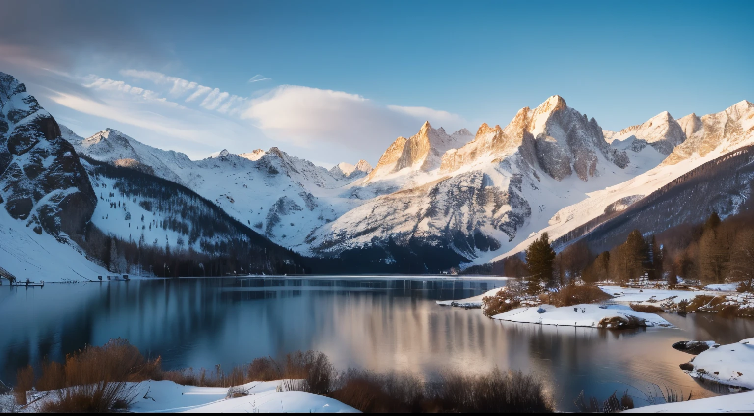 (Masterpiece:1.4, top-quality), ultra hi-res 8k, Pyrenees, Snow Scene