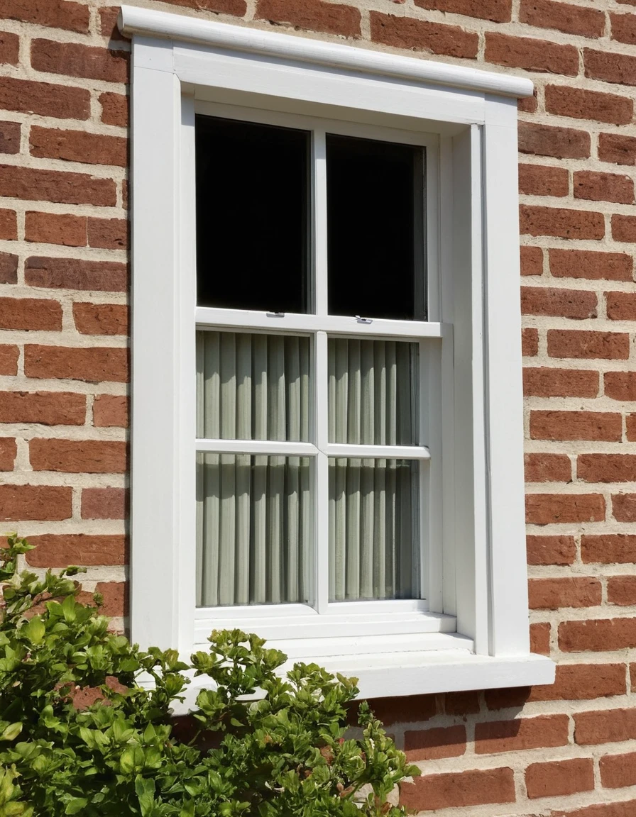 picture looking in to a house though a white wooden window with slatted blinds