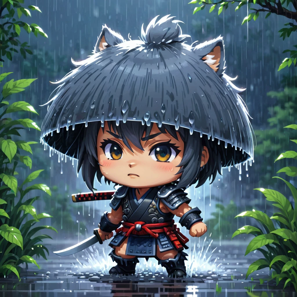 (Pixel Art:1.5), (Pixel Theme:1.5), (Chibi expression:1.5), (Chibi Characters:1.5), (Japanese game characters:1.5), (fantasy:1.5), (Rainy night:1.5), (Heavy rain:1.5), (1 Japan Samurai:1.5), (1猴子和Wolf:1.5), (Decisive Battlefield:1.5),(Wolf:1.5), (Wolf:1.5), (Wolf:1.5), (Japanese background:1.5, 1400s:1.5),