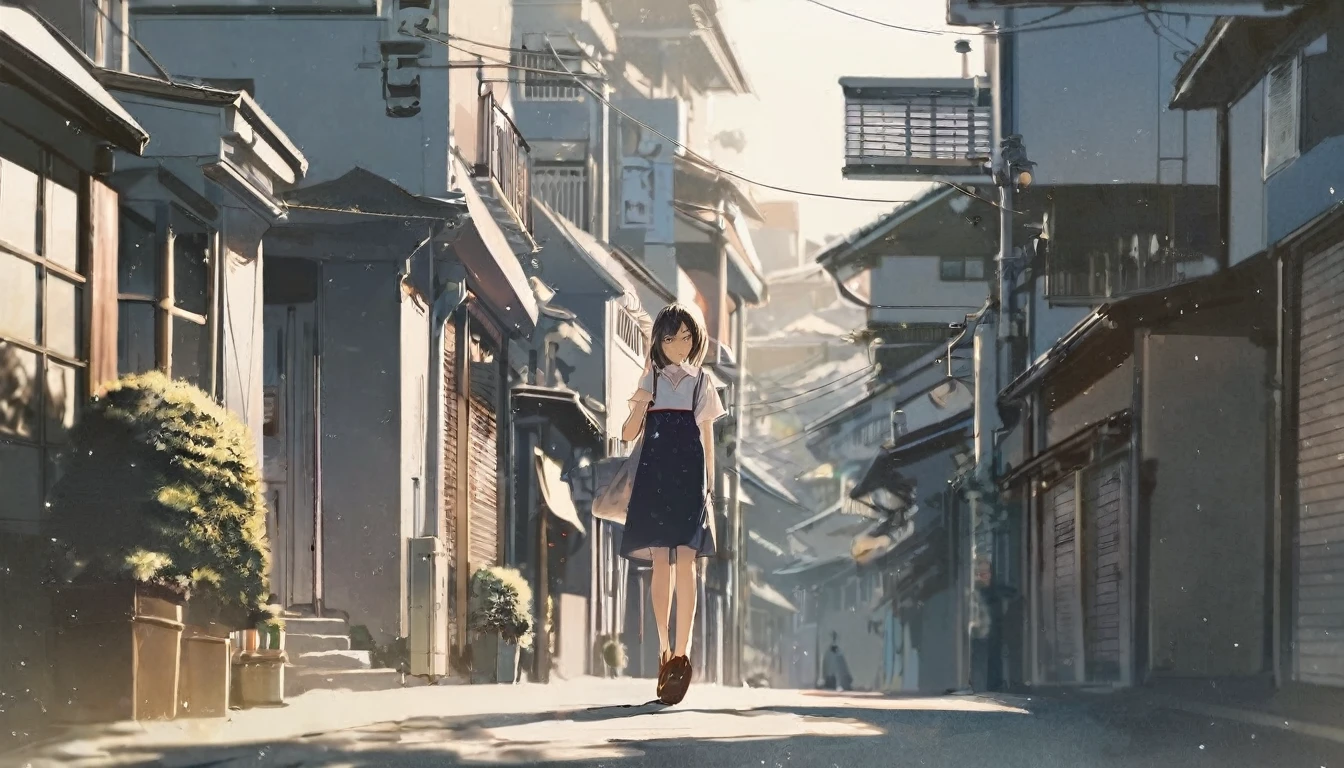 by rella, woman standing on a narrow street in a city with buildings, in a tokyo street, by Eizan Kikukawa, in the streets of tokyo, standing in an alleyway, by Torii Kiyomoto, by Kamagurka, by Tobias Stimmer, in narrow tokyo alleyway, shot in canon 50mm f/1.2
