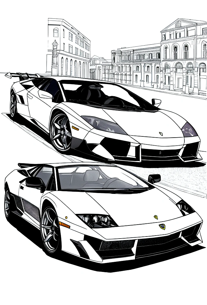 old model coloring image of lamborghini