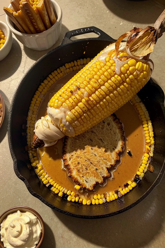 Amateur photo from Facebook. Taken with an iPhone 15 Pro. JUICY mouthwatering delicious , .-Honey Butter Skillet Corn