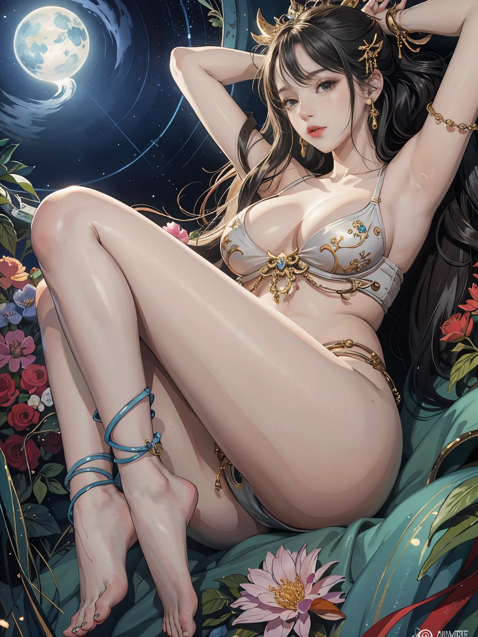 Feet，Oversized feet，Soles，Soles of feet，Feet in front，（tmasterpiece，top-quality，Best quality at best，offcial art，Beautiful and beautiful：1.2），（1 plump girl），The content is very detailed，Colorful，The most detailed，offcial art，Unity8k wallpaper，ultra - detailed，Beautiful and beautiful，Big breasts are beautiful，tmasterpiece，Best quality at best，（tangled，datura，Tangles，entangled），divinelight，artistically，Flash drawing，PerfectNwsjMajic