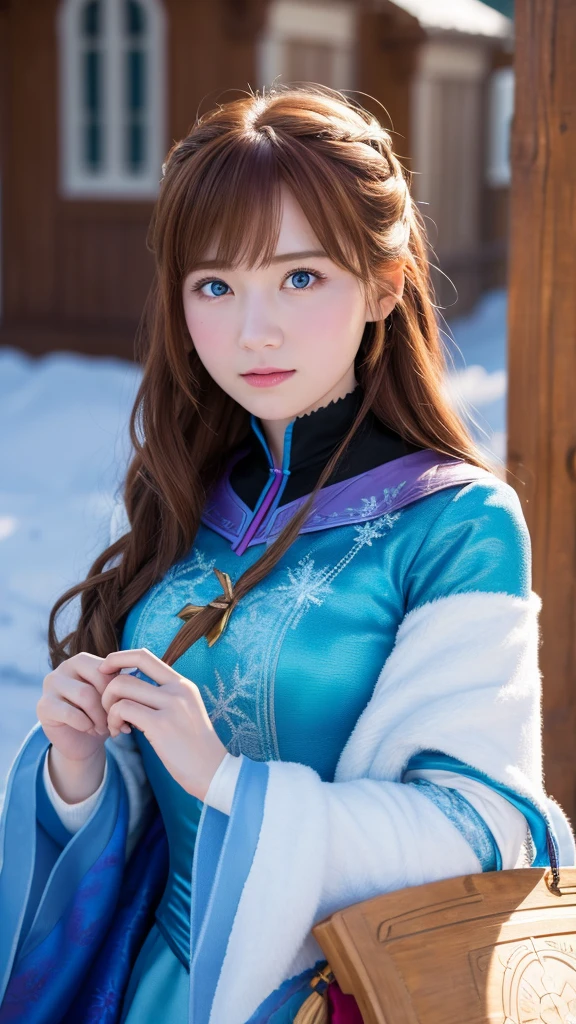 Disney Movies。Frozen characters。A live-action image of Anna