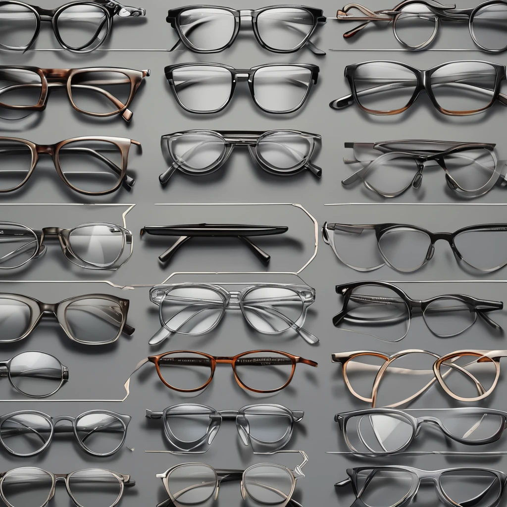 (detailed drawing) Advertising signs, eyeglass frames, gray tones, light and shadow, design work 